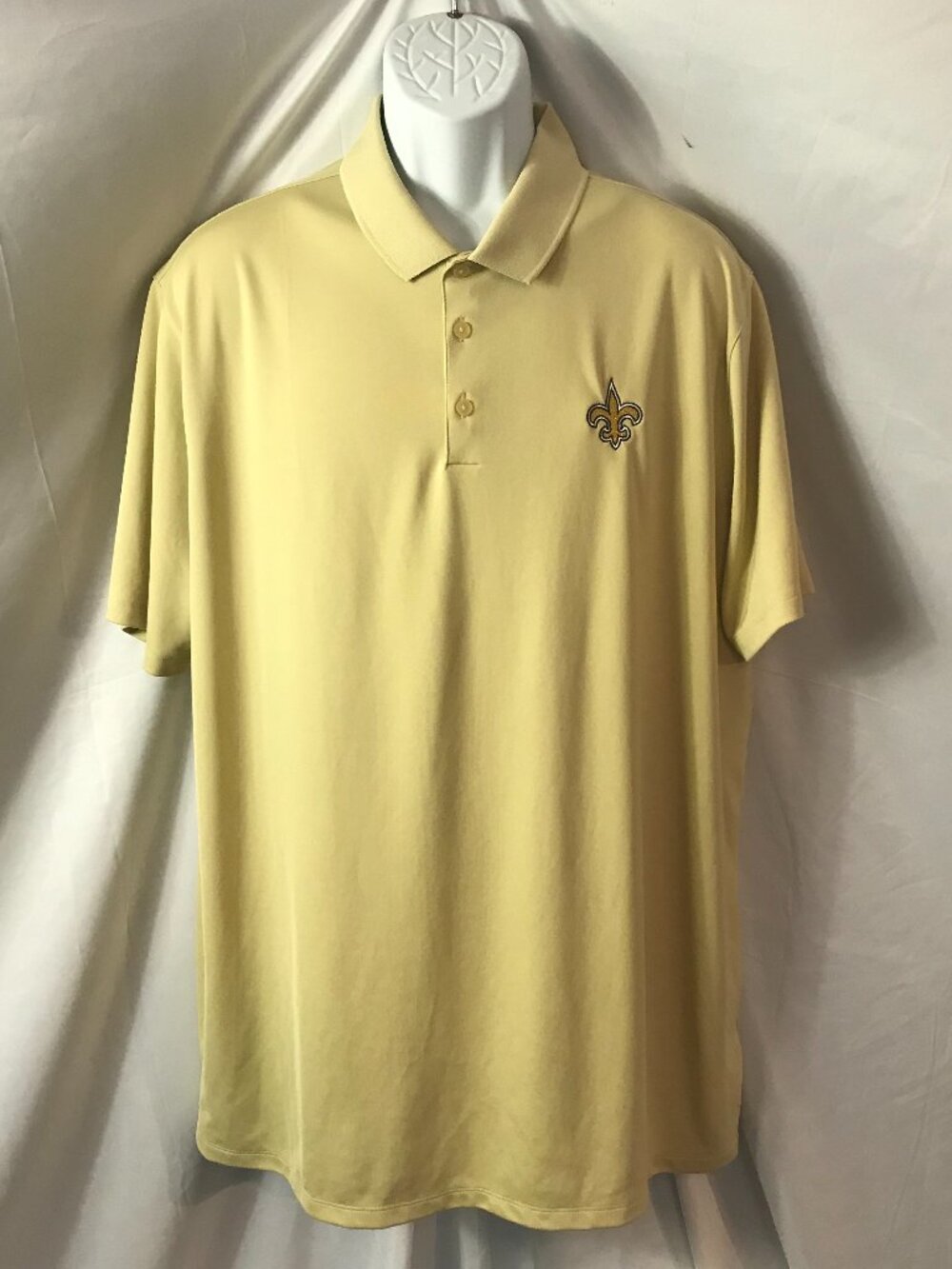 Nike New Orleans Saints Tan NFL Activewear Athletic Sport Cut Polo Shirt
